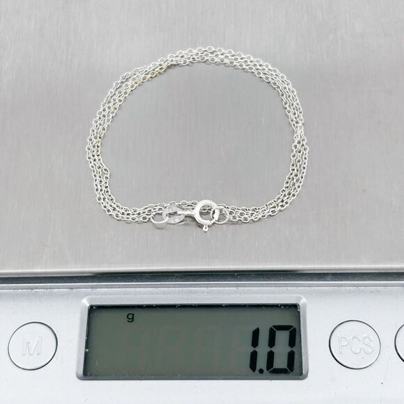 Vintage LATH Sterling Silver 925 1.2mm Cable Chain Necklace 16" - Picture 3 of 3